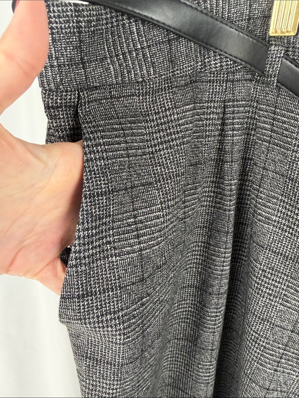 Calvin Klein Plus Size Charcoal Glen Plaid Dress Pants - Picture 4 of 15